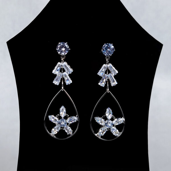 Long Drop Zircon Earring - Image 2