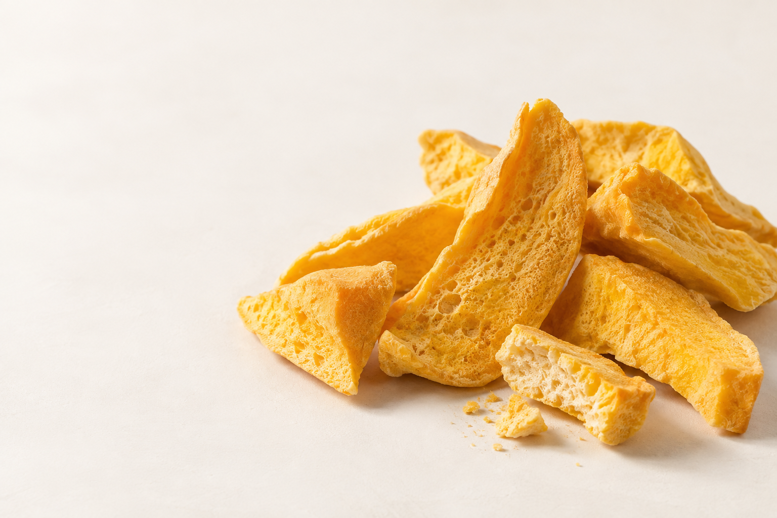 Freeze-dried mango slices